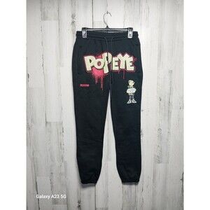 Reason Clothing Popeye Sweatpants Black Size Small Exclusive Collab Fleece
